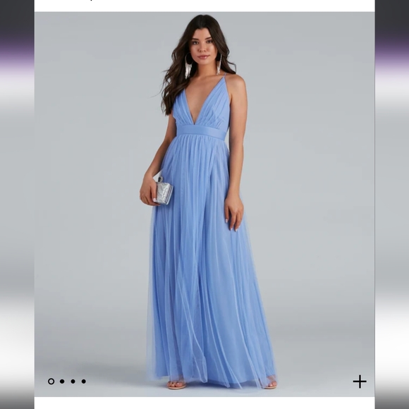 NWT Windsor Shay A Line Tulle Formal Dress in Wine - Picture 8 of 11